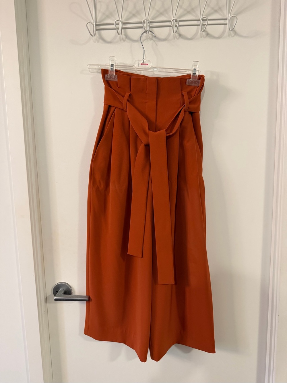 High-Waist Tie-Waist Dress Pants